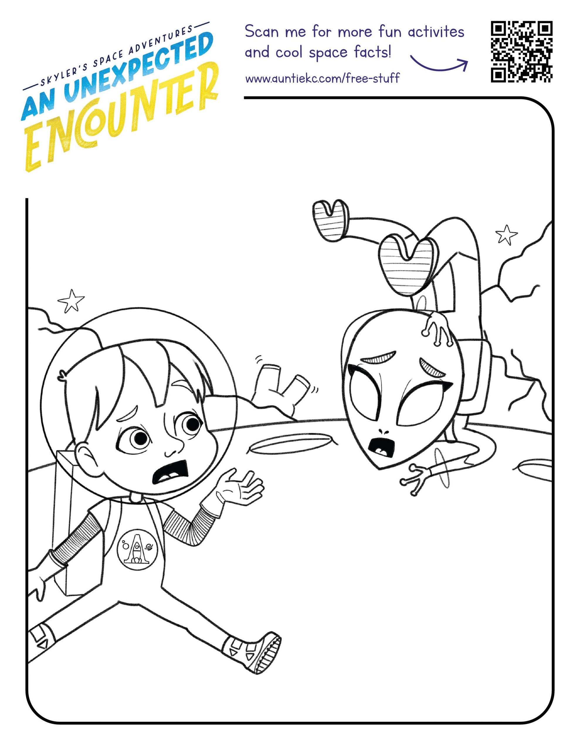 Colouring Pages_Skyler's Space Adventure - An Unexpecrted Encounter - Page 8
